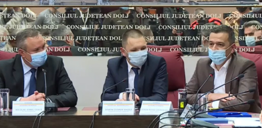 VIDEO/Grindeanu la Craiova de față cu Ciucă: Domnul prim-ministru a minţit… ăăă…