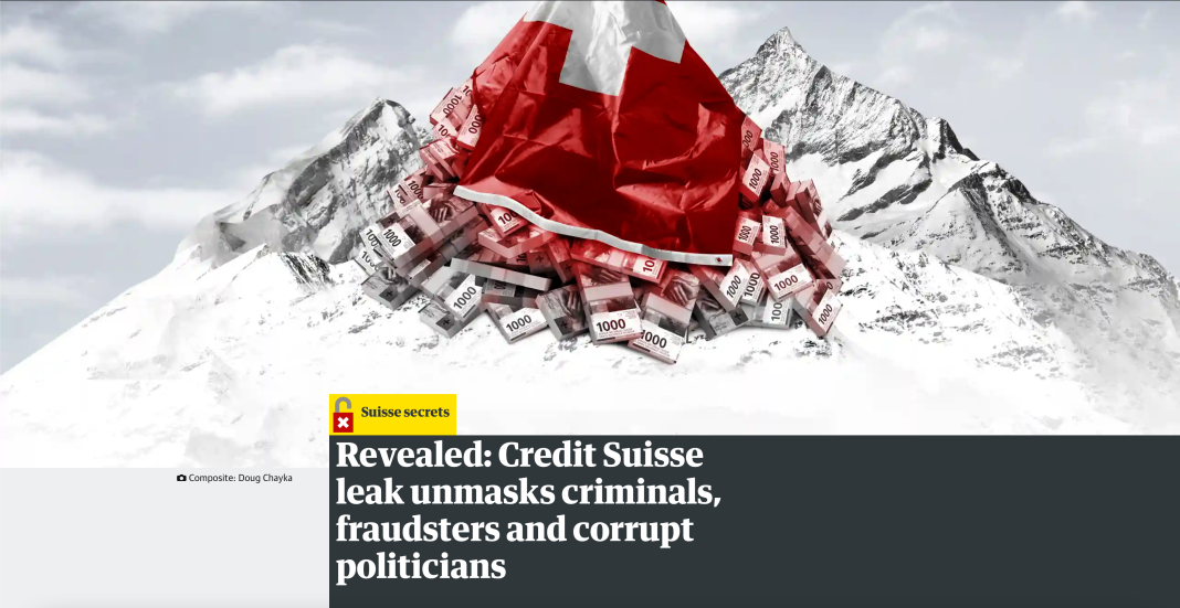 Scurgere masivă de documente de la Credit Suisse: Bani din tortură, trafic de droguri, spălare de bani, corupție și alte infracțiuni grave.