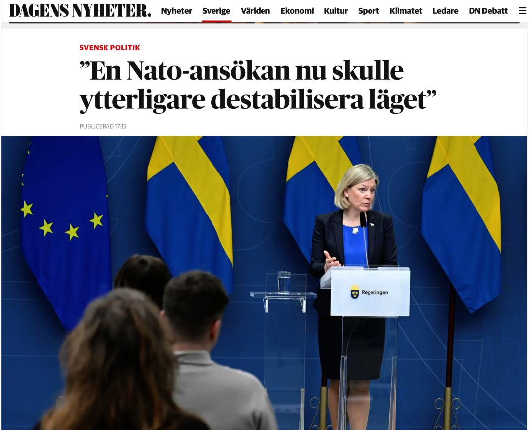 Şefa guvernului suedez: Nu intrăm în NATO