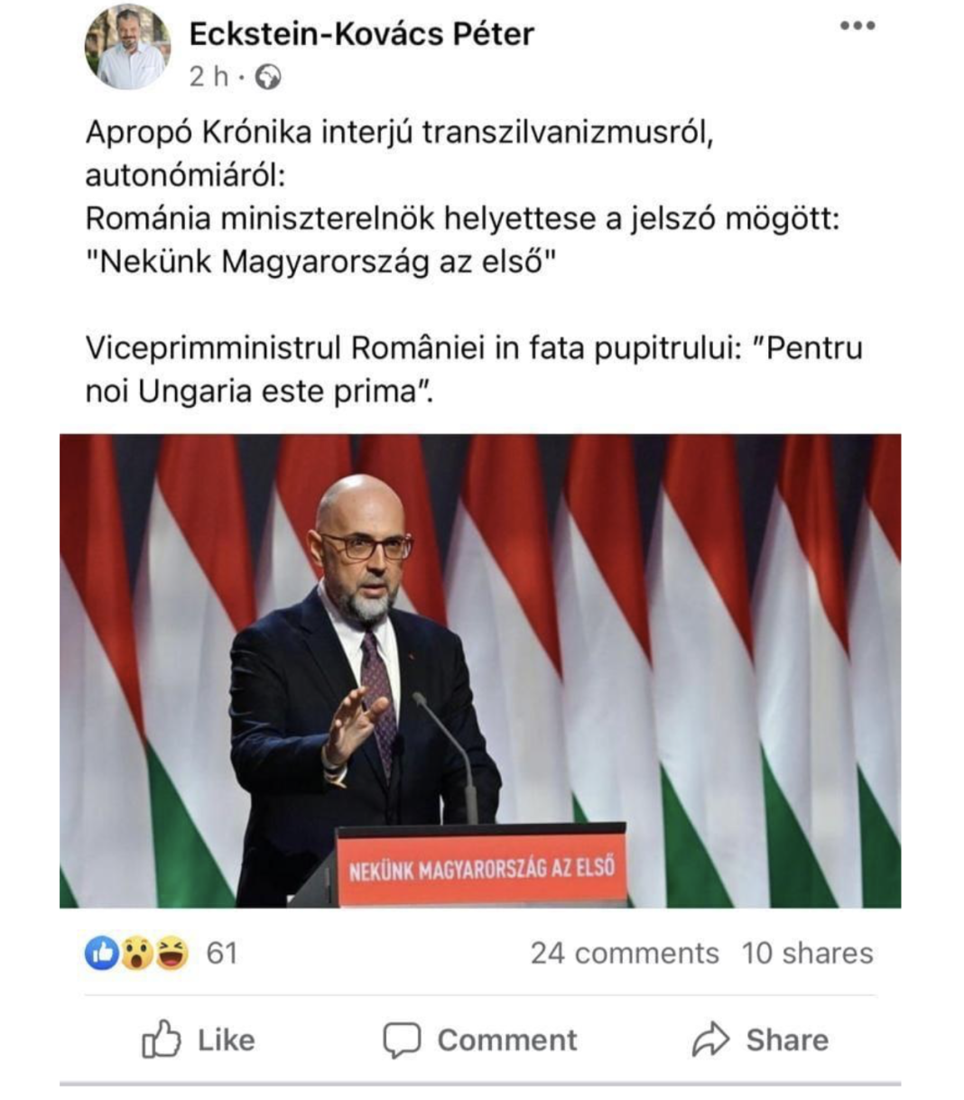 Scandal între maghiari pe o fotografie cu Kelemen Hunor:”Pentru noi Ungaria este prima”