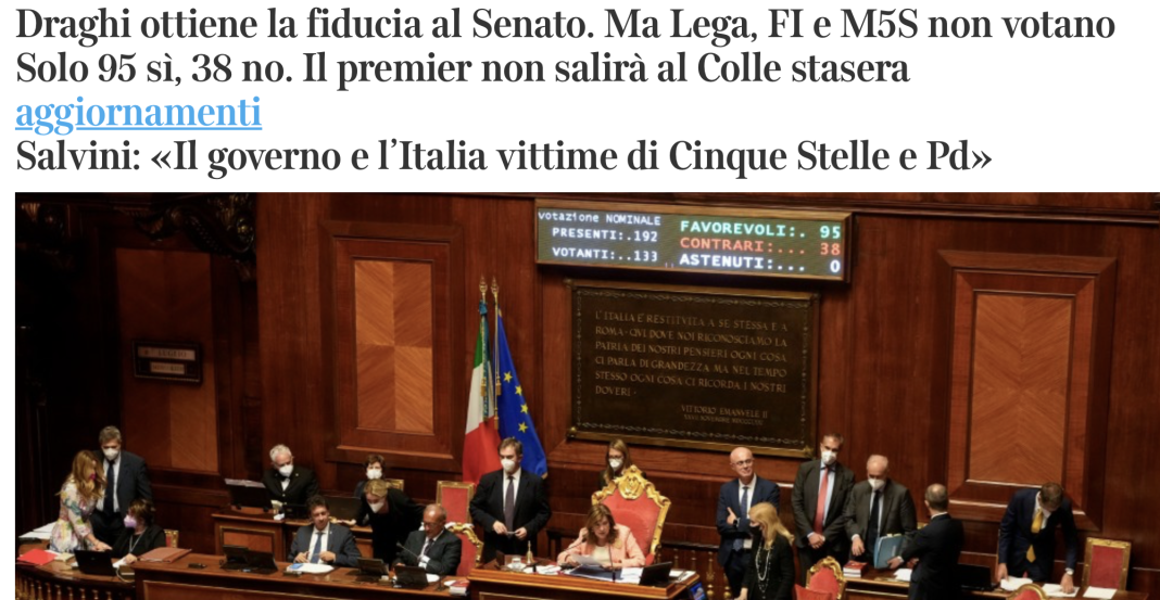 Draghi divorț în stil italian cu partidele din Coaliție