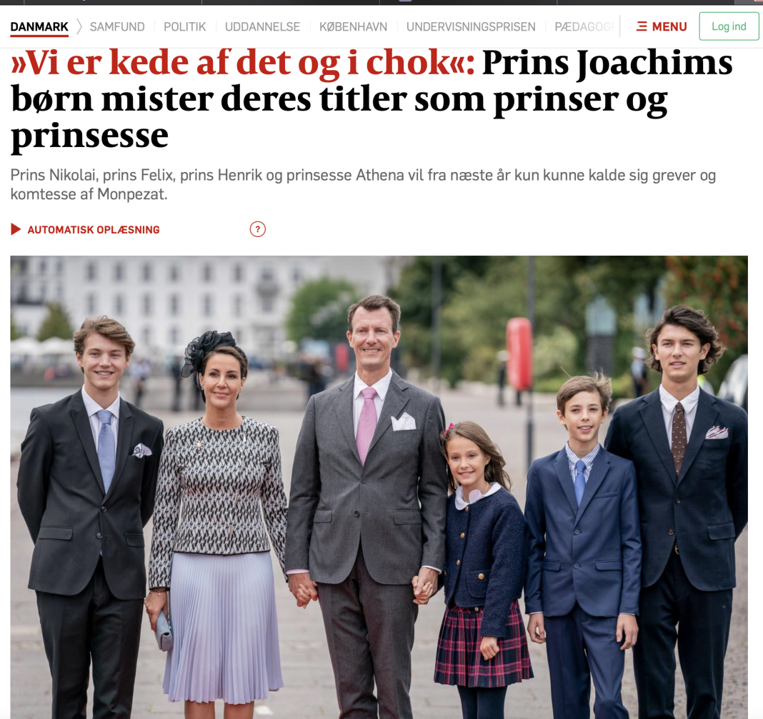 Regina Danemarcei a retras titlurile princiare pentru 4 nepoți. Mama copiilor: Sunt șocată