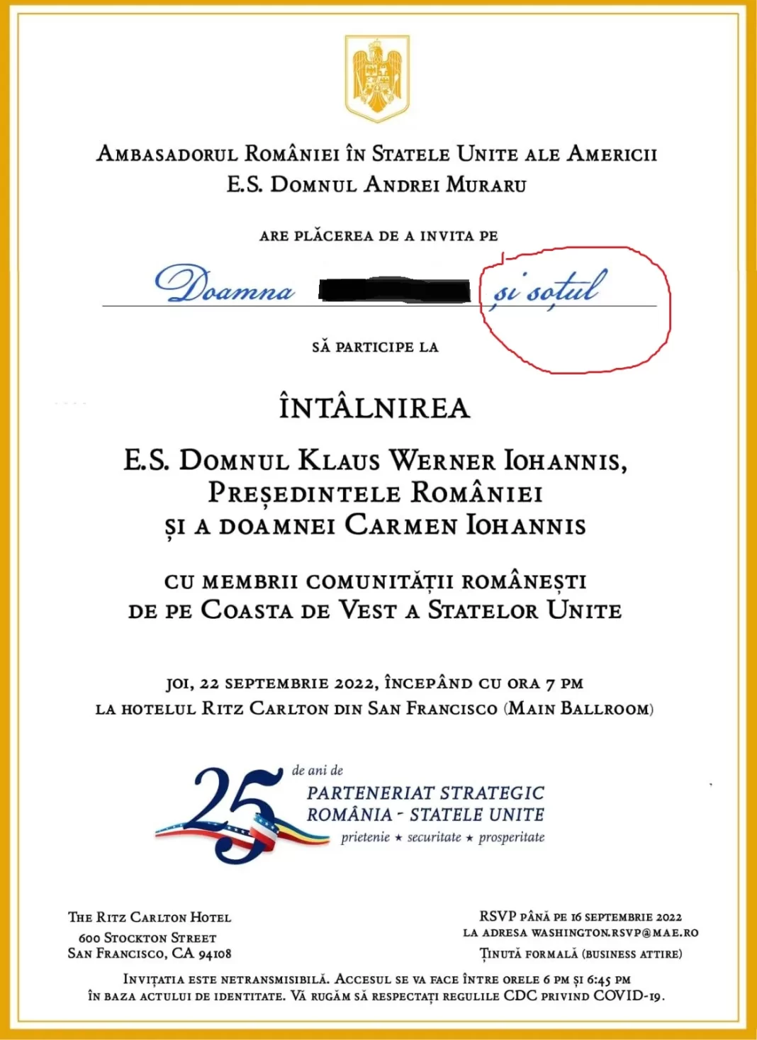 Cum a umplut Iohannis celebrul hotel Ritz Carlton din San Francisco
