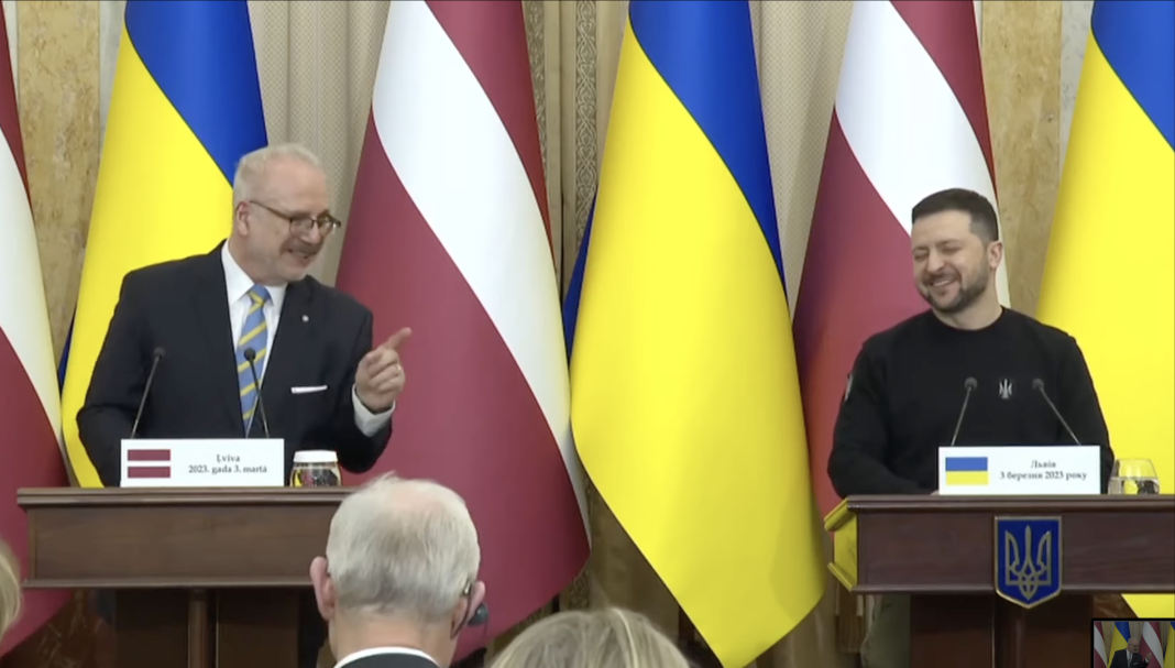 VIDEO/Zelenski a început să râdă când președintele Letoniei i-a spus că Ucraina va recuceri teritoriile pierdute după ce va obține victoria împotriva Rusiei