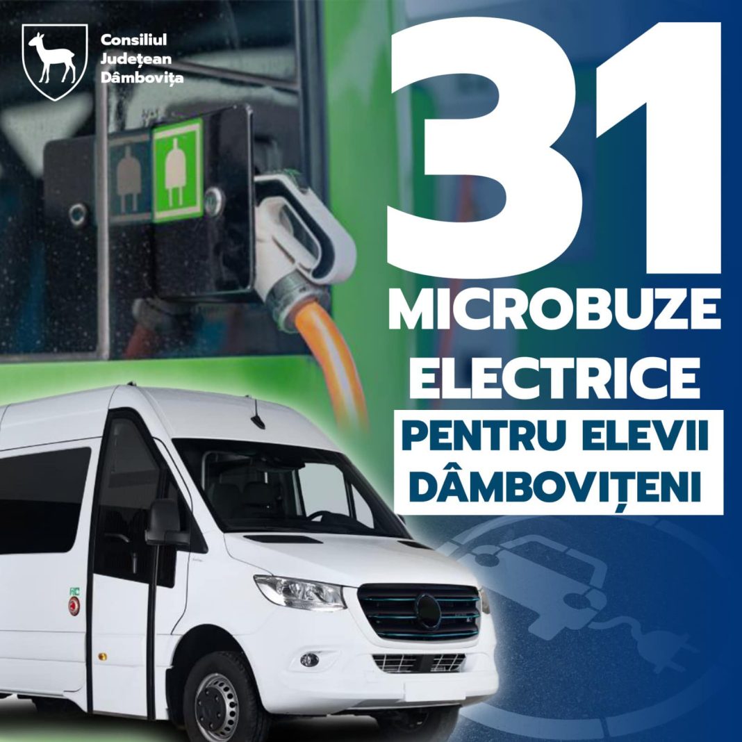 31 de microbuze electrice pentru elevii dâmbovițeni