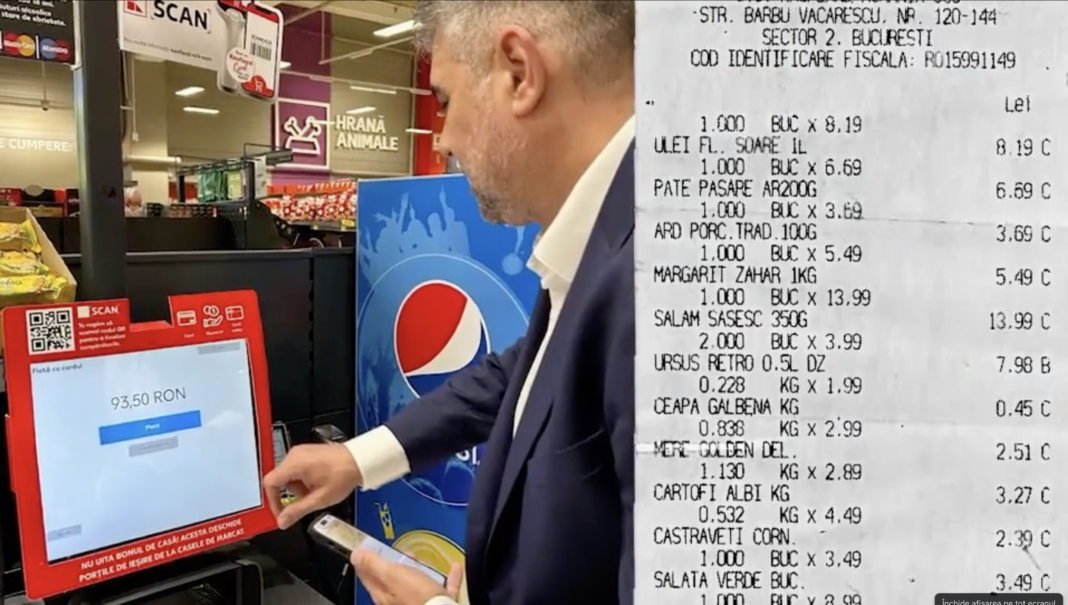 Ciolacu: Am fost la cumpărături și am luat ce aveam nevoie…total 93.50 de lei
