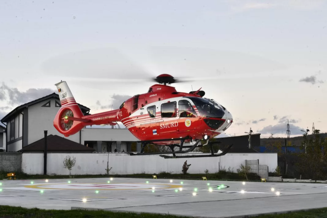 Prima aterizare pe heliportul Spitalului Județean de Urgență din Drobeta Turnu Severin