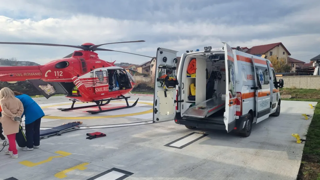 PRIMA INTERVENȚIE PENTRU VIAȚĂ PE HELIPORTUL DE LA SPITALUL JUDEȚEAN DE URGENȚĂ DROBETA TURNU SEVERIN