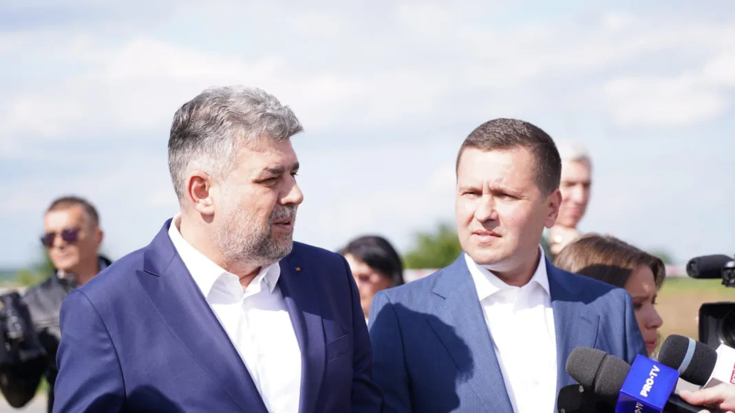 Dâmboviţa: Premierul Ciolacu a vizitat şantierul lucrărilor de modernizare şi extindere la patru benzi a DN7 Bâldana-Titu