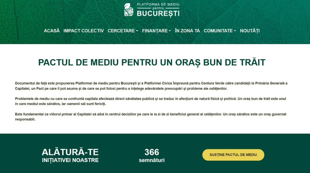 Gabriela Firea susține „Pactul de mediu pentru un oraș bun de trăit”