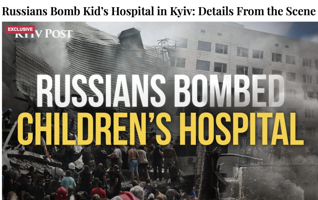 Celebru blogger american: O rachetă PATRIOT a lovit spitalul de copii din Kiev