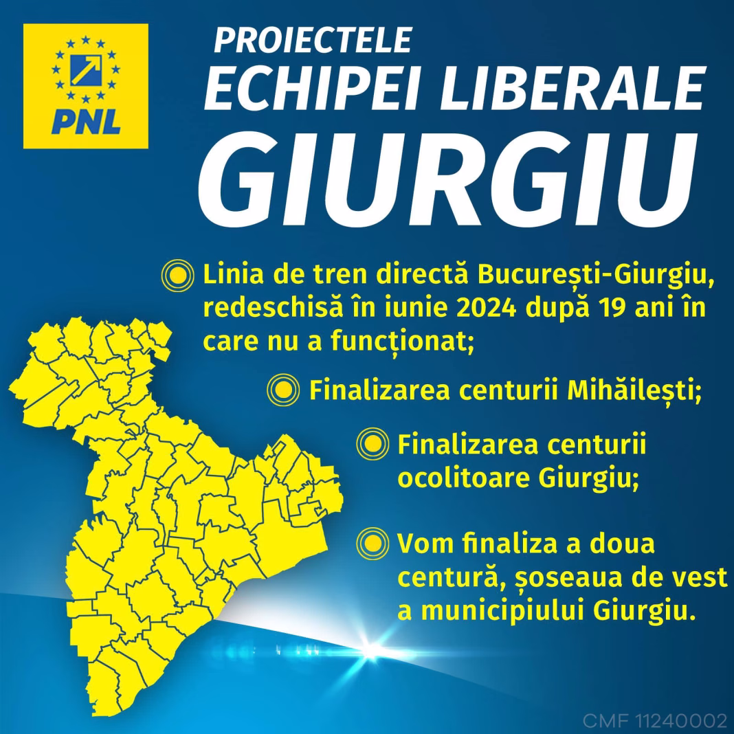 Dan Motreanu: În ultimii patru ani, echipa liberală din județul Giurgiu a obținut pentru județ fonduri europene și naționale în valoare de un miliard de euro