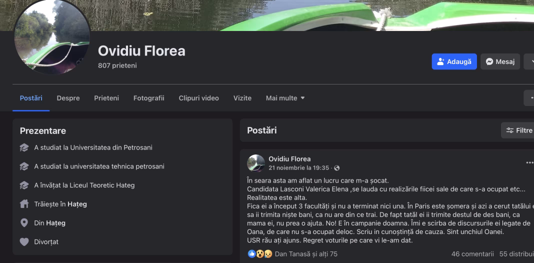 Unchiul fiicei lui Lasconi: Îmi e scârbă