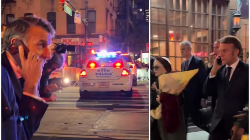 Trump l-a făcut pieton pe Macron la New York