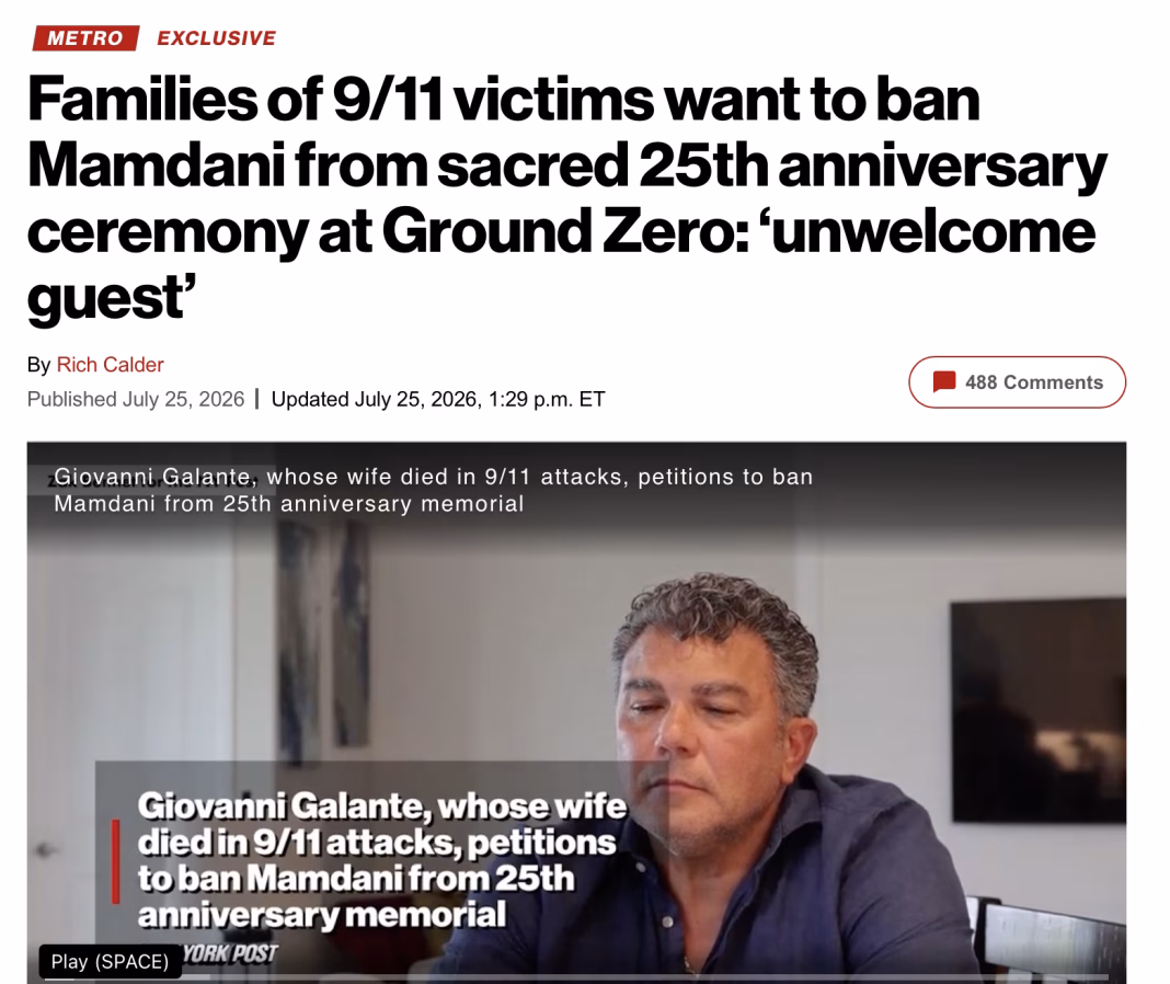 Familiile victimelor atacurilor din 11 septembrie vor să-l împiedice pe primarul New Yorkului să participe la ceremonia de 25 de ani de la Ground Zero: I-a apărat pe teroriști Familiile victimelor atacurilor din 11 septembrie vor să-l împiedice pe primarul New Yorkului să participe la ceremonia de 25 de ani de la Ground Zero: I-a apărat pe teroriști